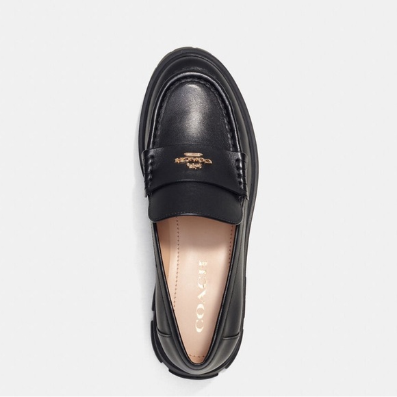 Coach Black Leather Women's Loafers - Picture 4 of 5